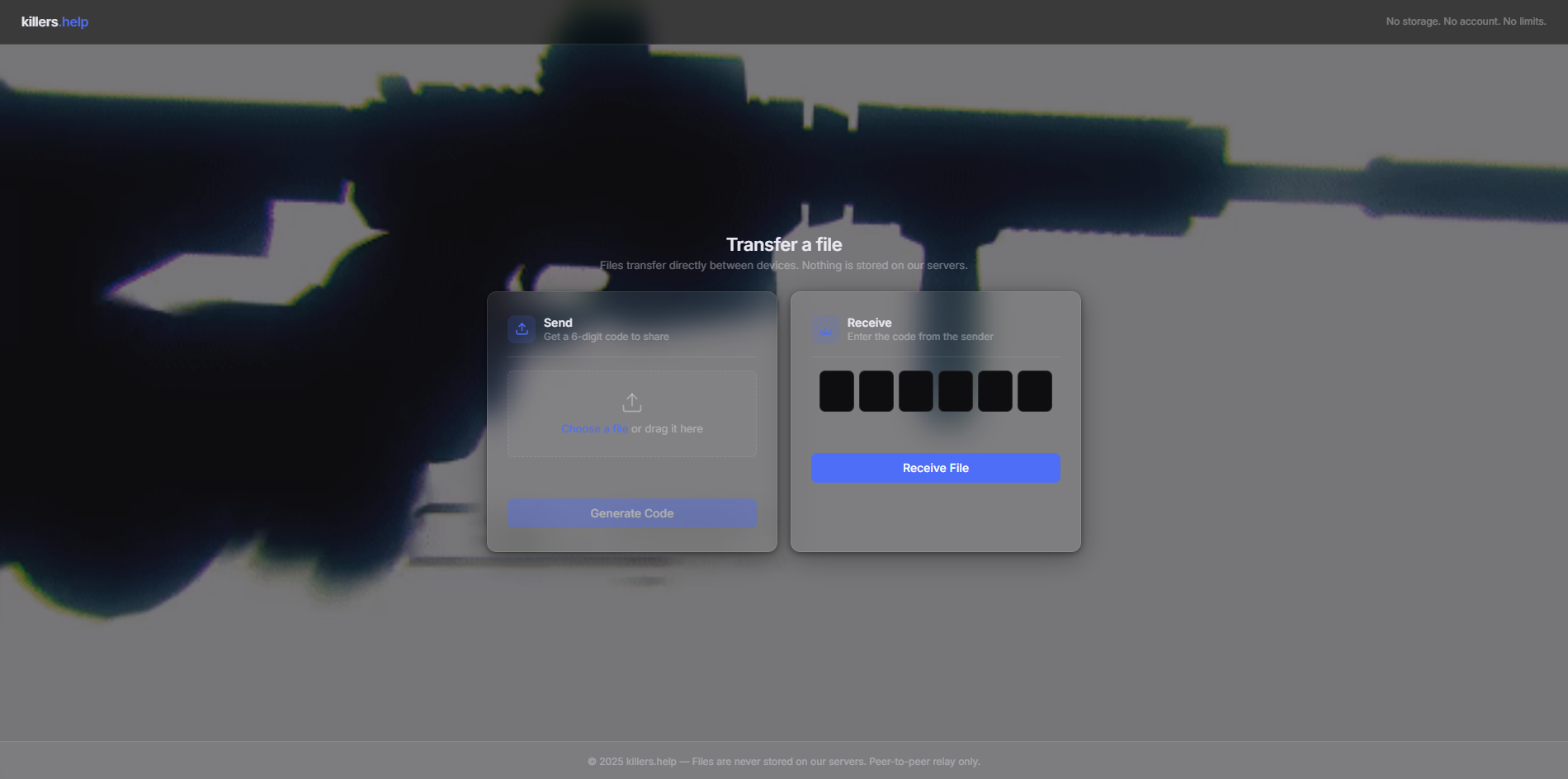 Killers site screenshot